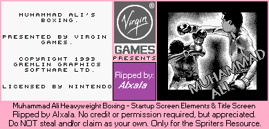 Muhammad Ali: Heavyweight Boxing - Startup Screen Elements & Title Screen