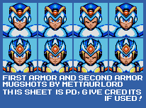 Mega Man X1 & X2 Armors Mugshots (X3 Style)