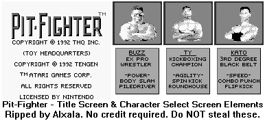 Title Screen & Character Select Screen Elements