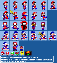 Custom / Edited - Mario Customs - Mario (Wonder Boy-Style) - The ...