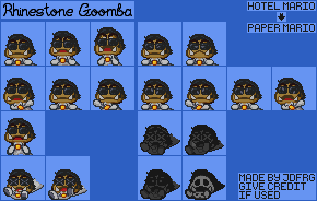 Rhinestone Goomba (Paper Mario-Style)