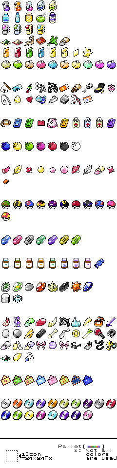 Item Icons - GSC (Game Boy Color) Style