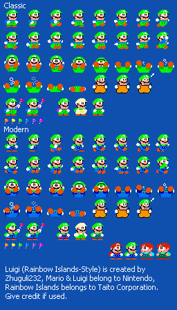 Mario Customs - Luigi (Rainbow Islands-Style)