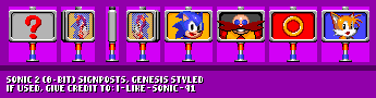 Sonic 2 (8-Bit) Signposts, Genesis-Styled