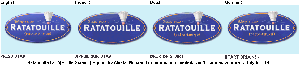 Ratatouille - Title Screen