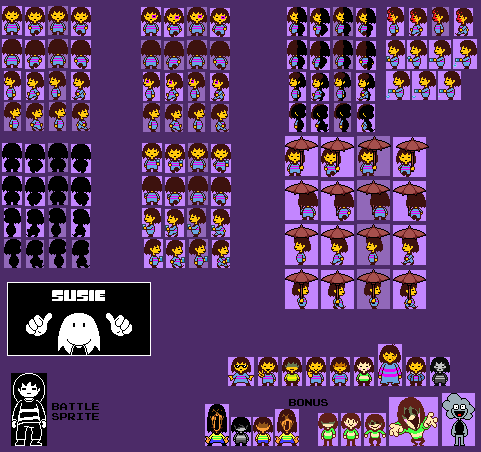 The Spriters Resource - Full Sheet View - Undertale Customs - Frisk