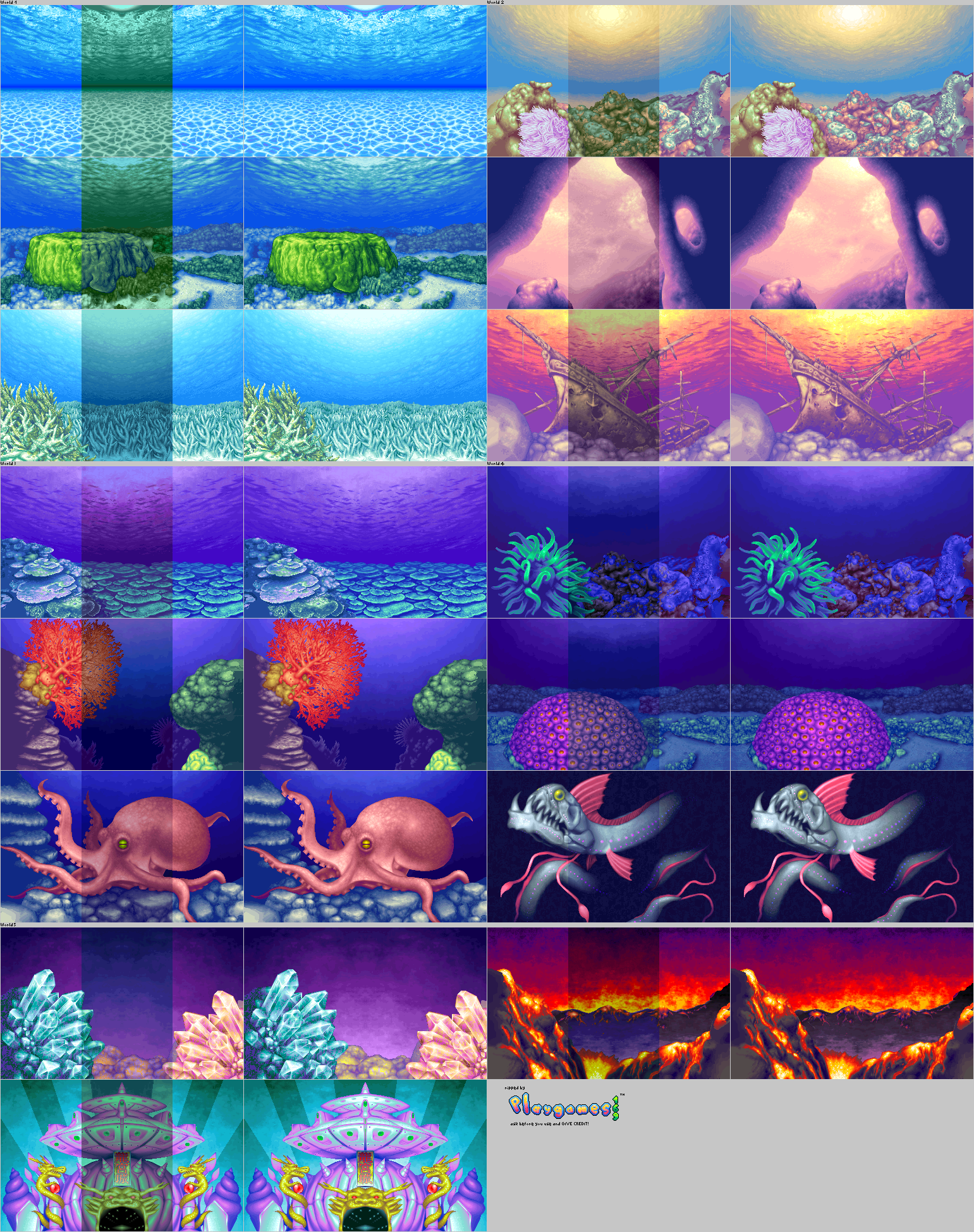 Puzzle Uo Poko - Stage Backgrounds