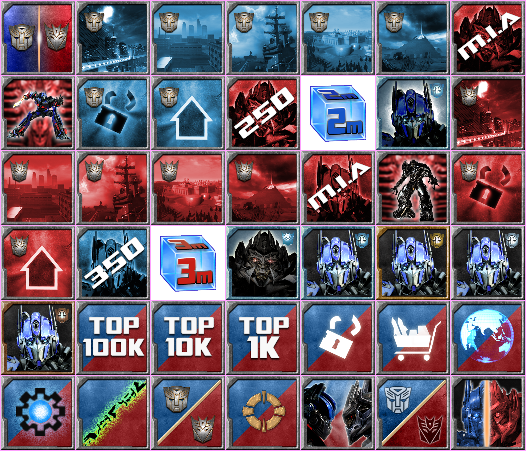 Transformers: Revenge of the Fallen - Trophy Icons