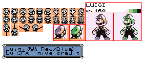 Mario Customs - Luigi (Pokémon Red/Blue-Style)