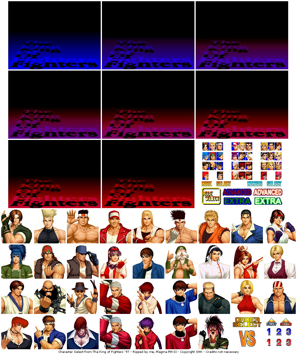The King of Fighters '97 - Character Select