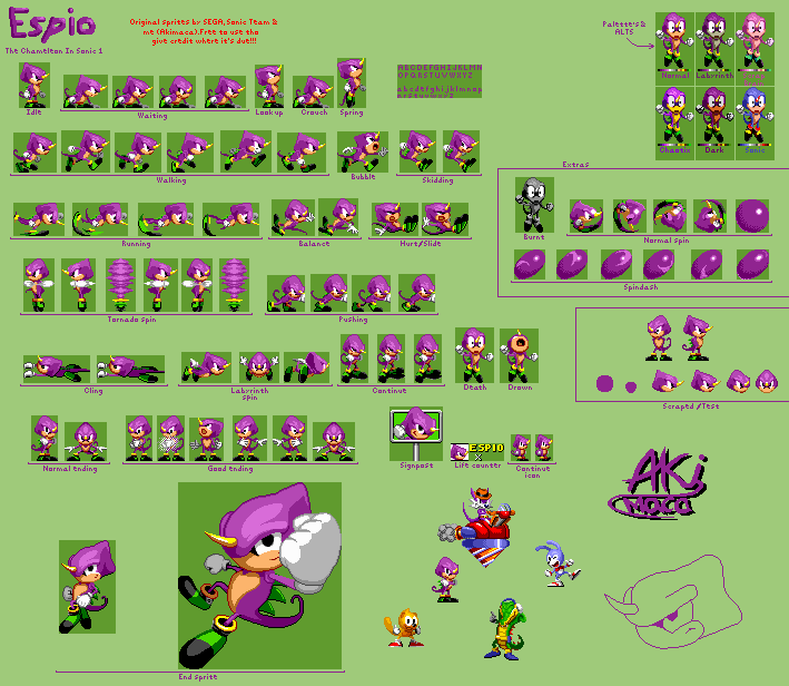 Sonic the Hedgehog Customs - Espio (Classic, Sonic 1-Style)