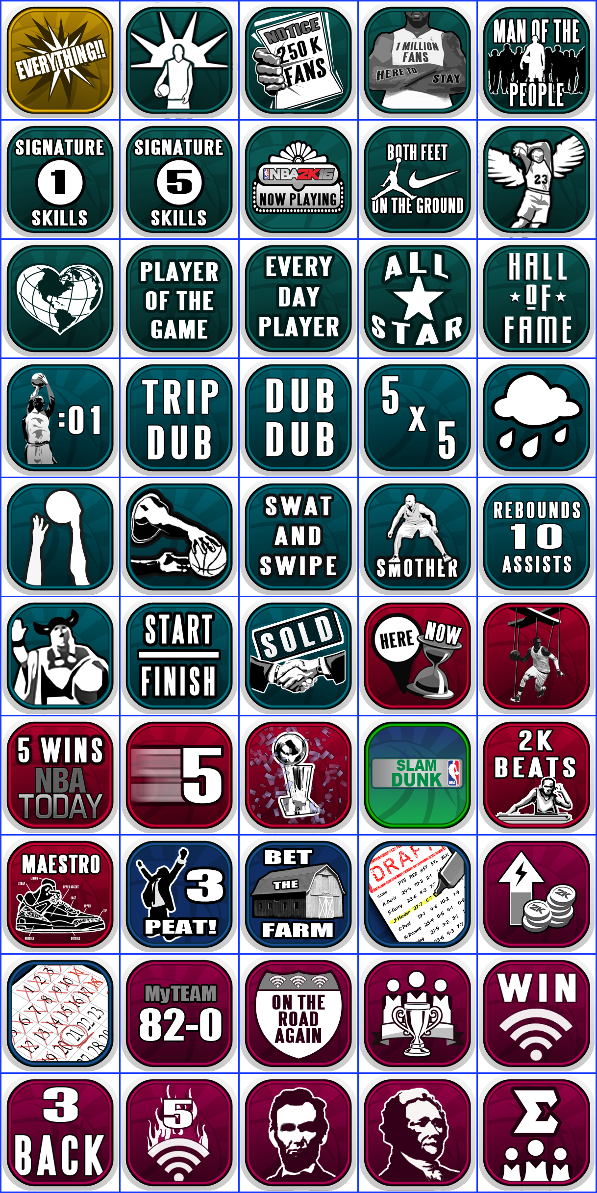 NBA 2K16 - Trophy Icons