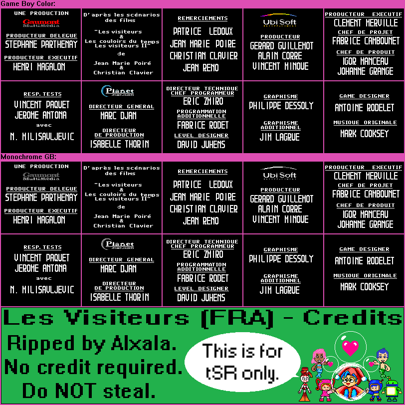 Les Visiteurs (FRA) - Credits