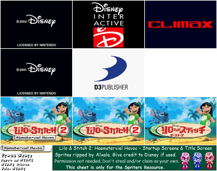 Lilo & Stitch 2: Haemsterviel Havoc - Startup Screens & Title Screen