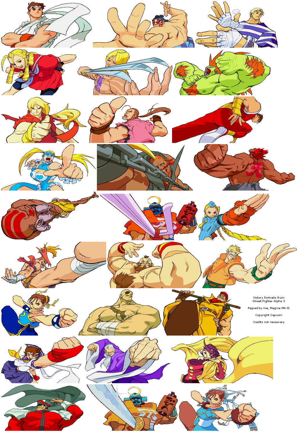 Street Fighter Alpha 3 - Victory Portraits