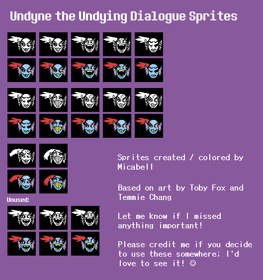 Undertale Customs - Undyne the Undying (Dialogue Sprites)