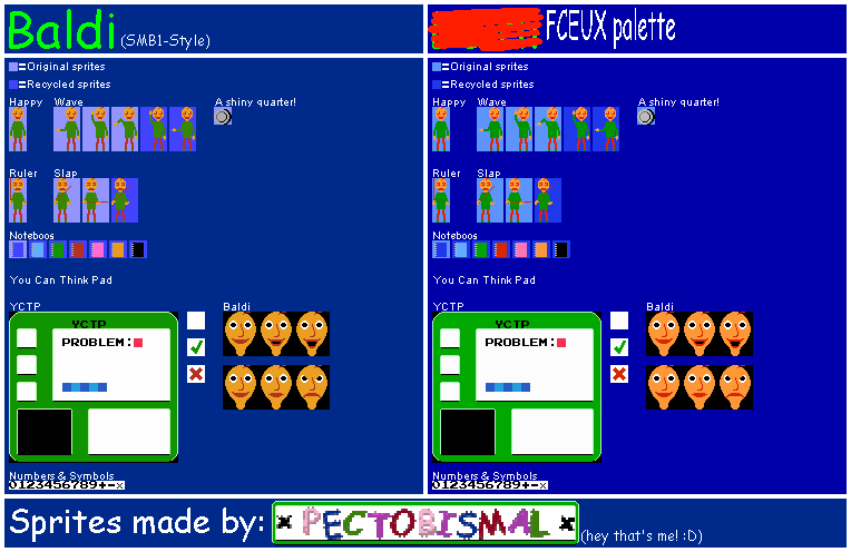 The Spriters Resource - Full Sheet View - Baldi's Basics Customs ...