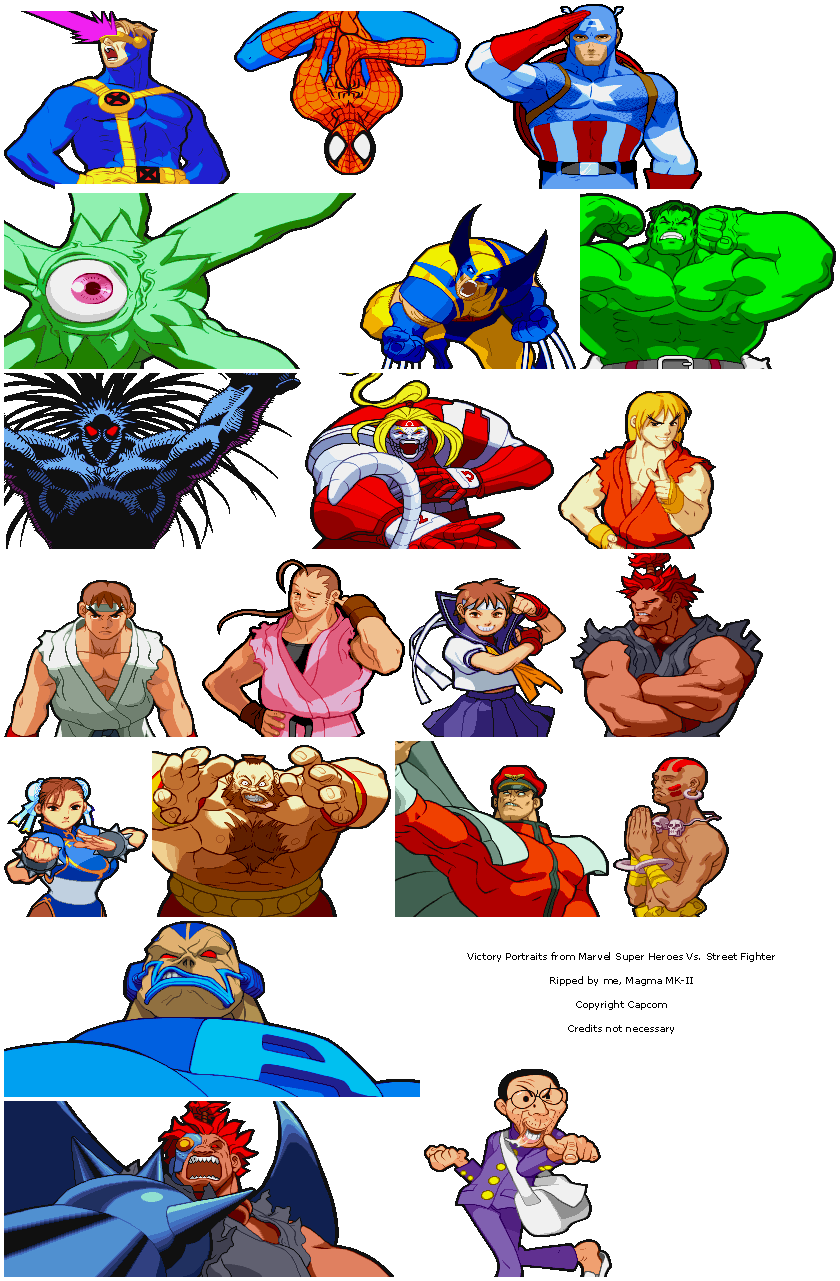 Marvel Super Heroes vs. Street Fighter - Victory Portraits