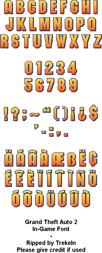 Grand Theft Auto 2 - In-Game Font