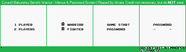 Menus & Password Screen