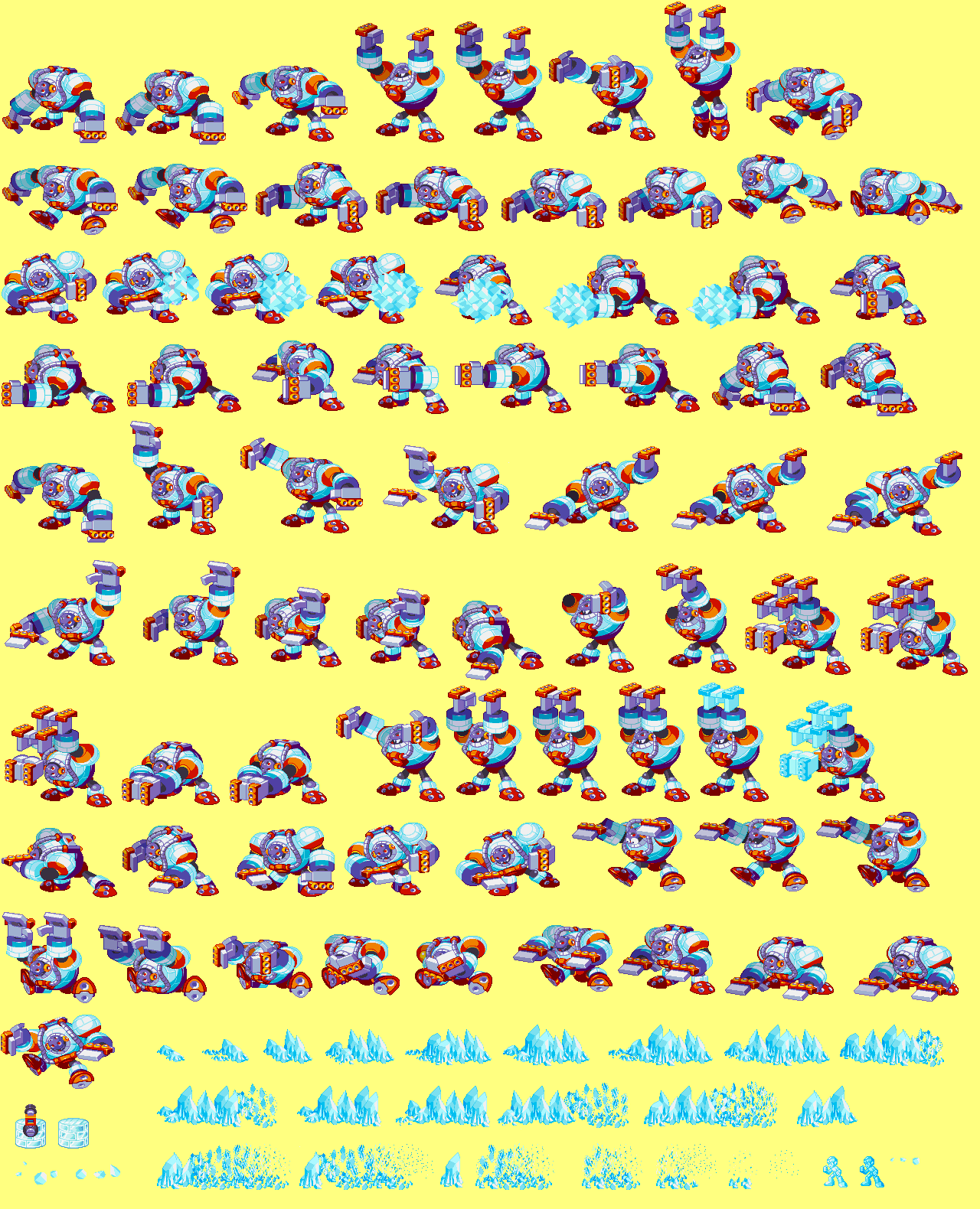 The Spriters Resource - Full Sheet View - Mega Man 8 - Frost Man