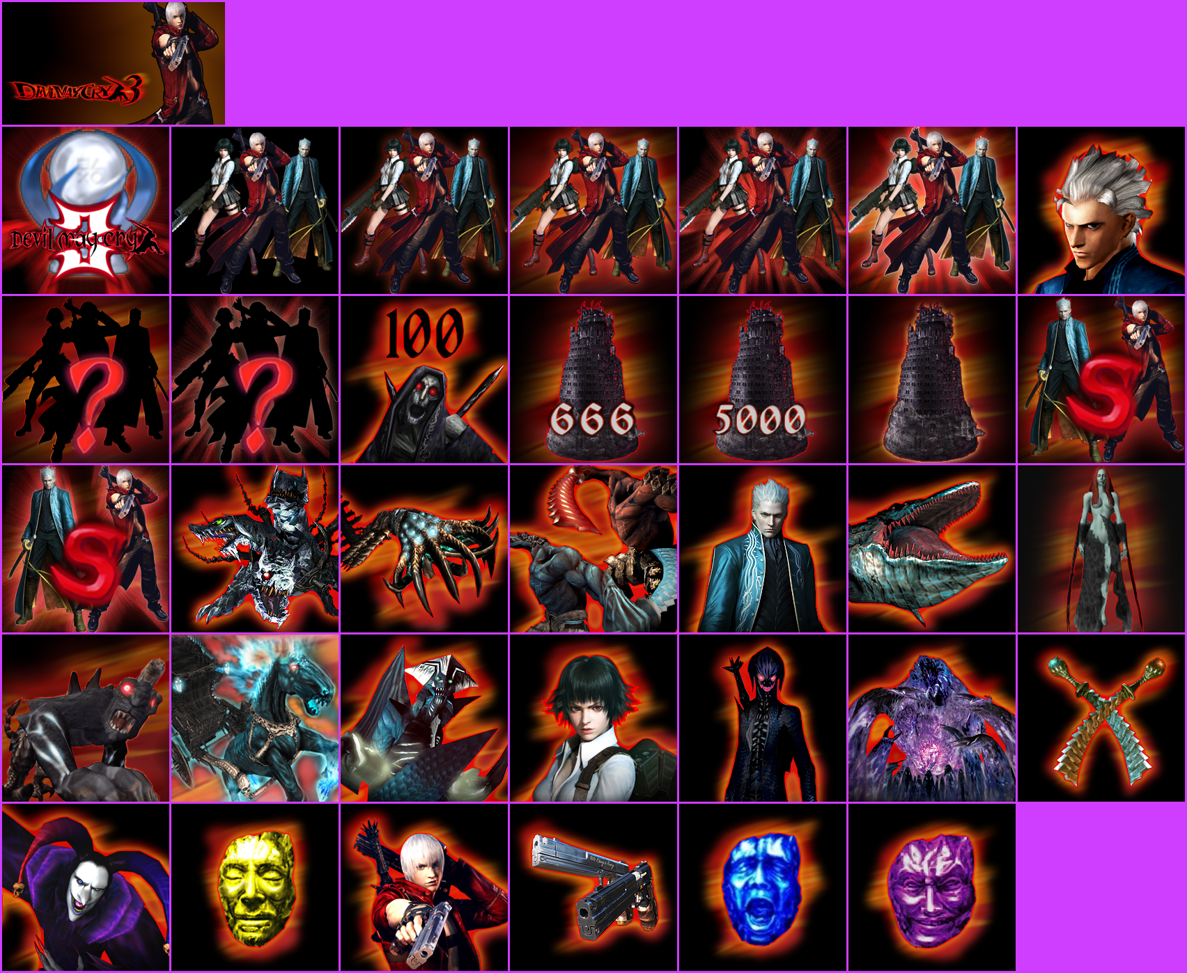 Devil May Cry: HD Collection - Trophy Banner & Icons (Devil May Cry 3)