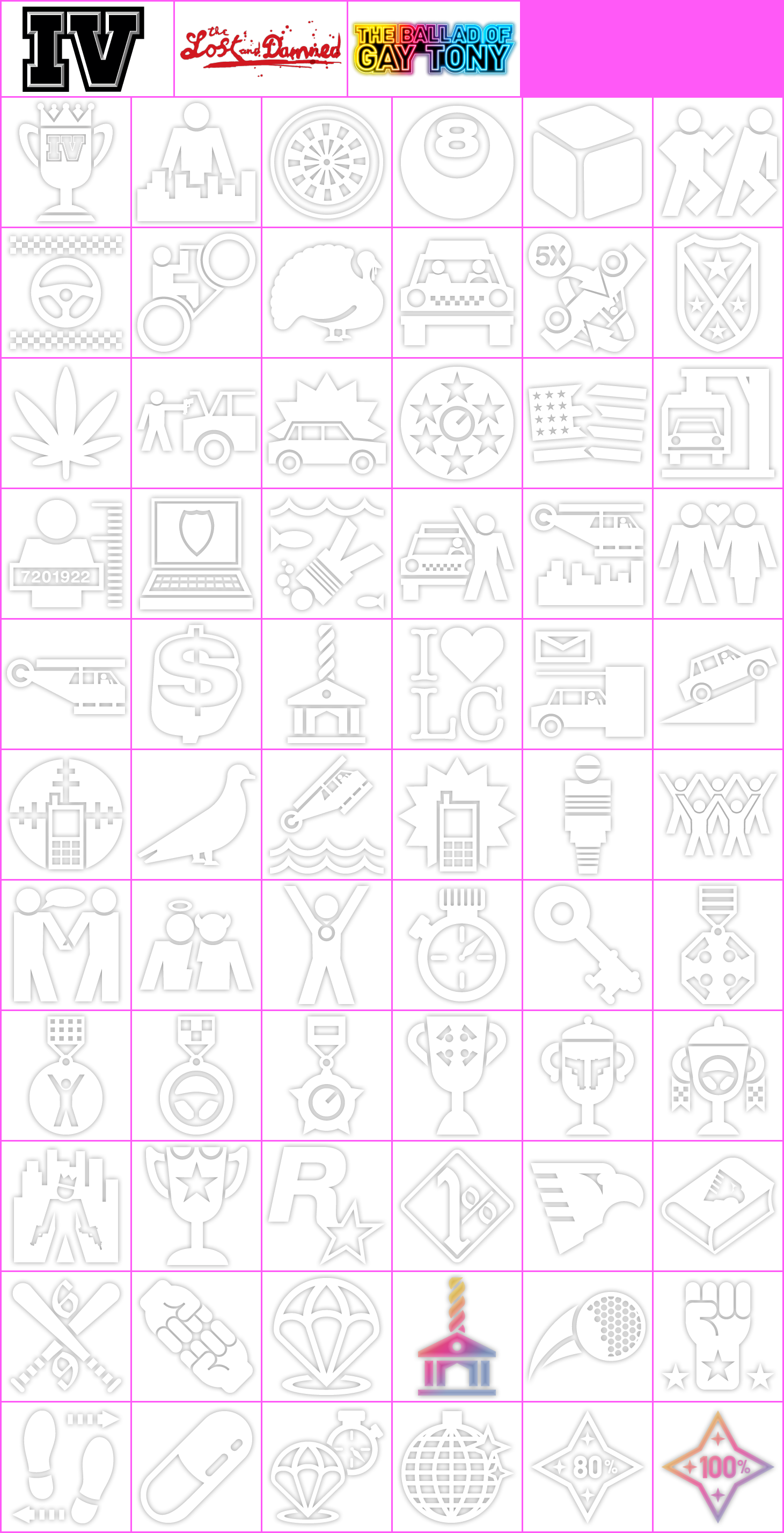 Grand Theft Auto IV - Trophy Banners & Icons