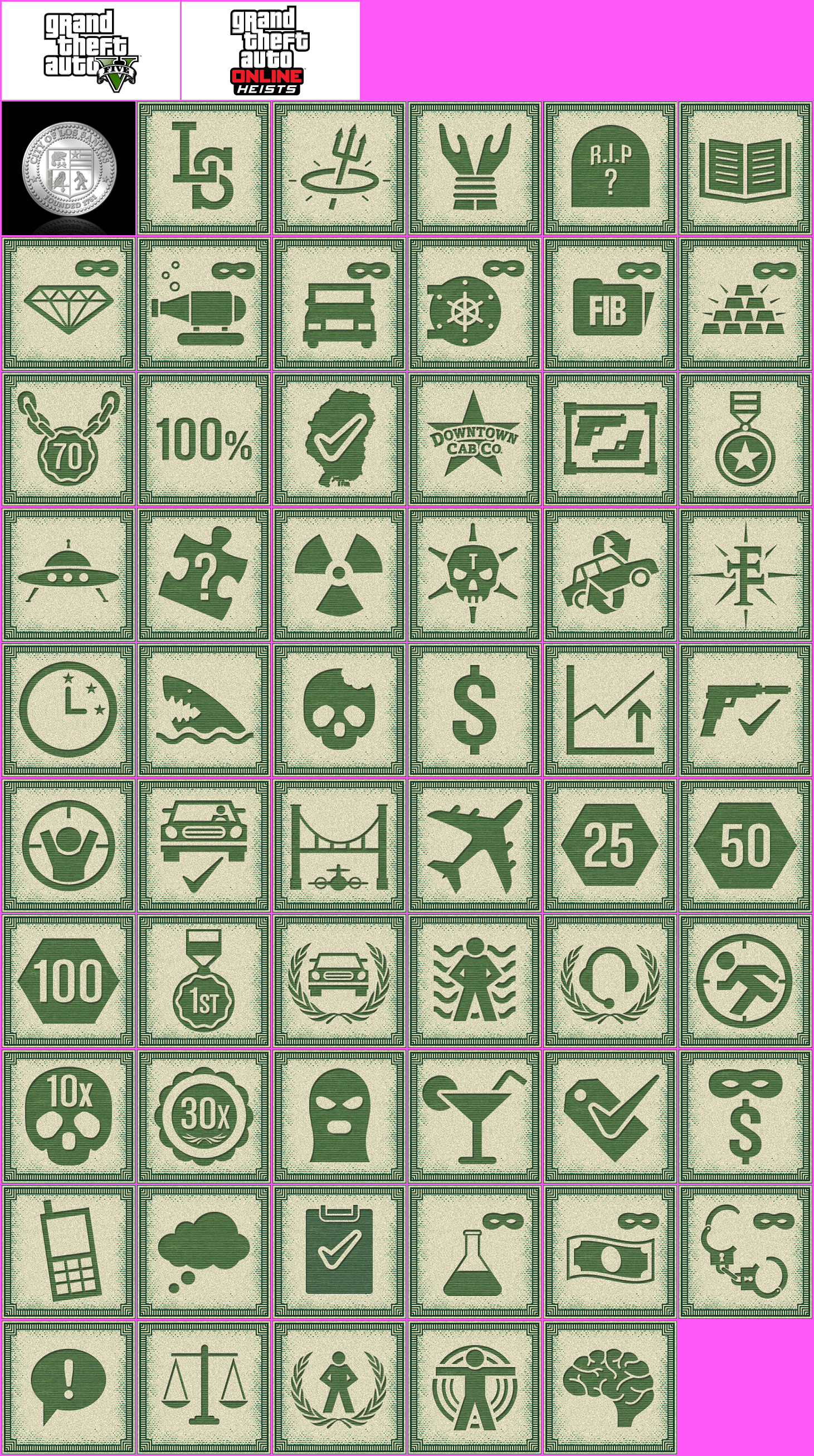 Grand Theft Auto V - Trophy Banners & Icons