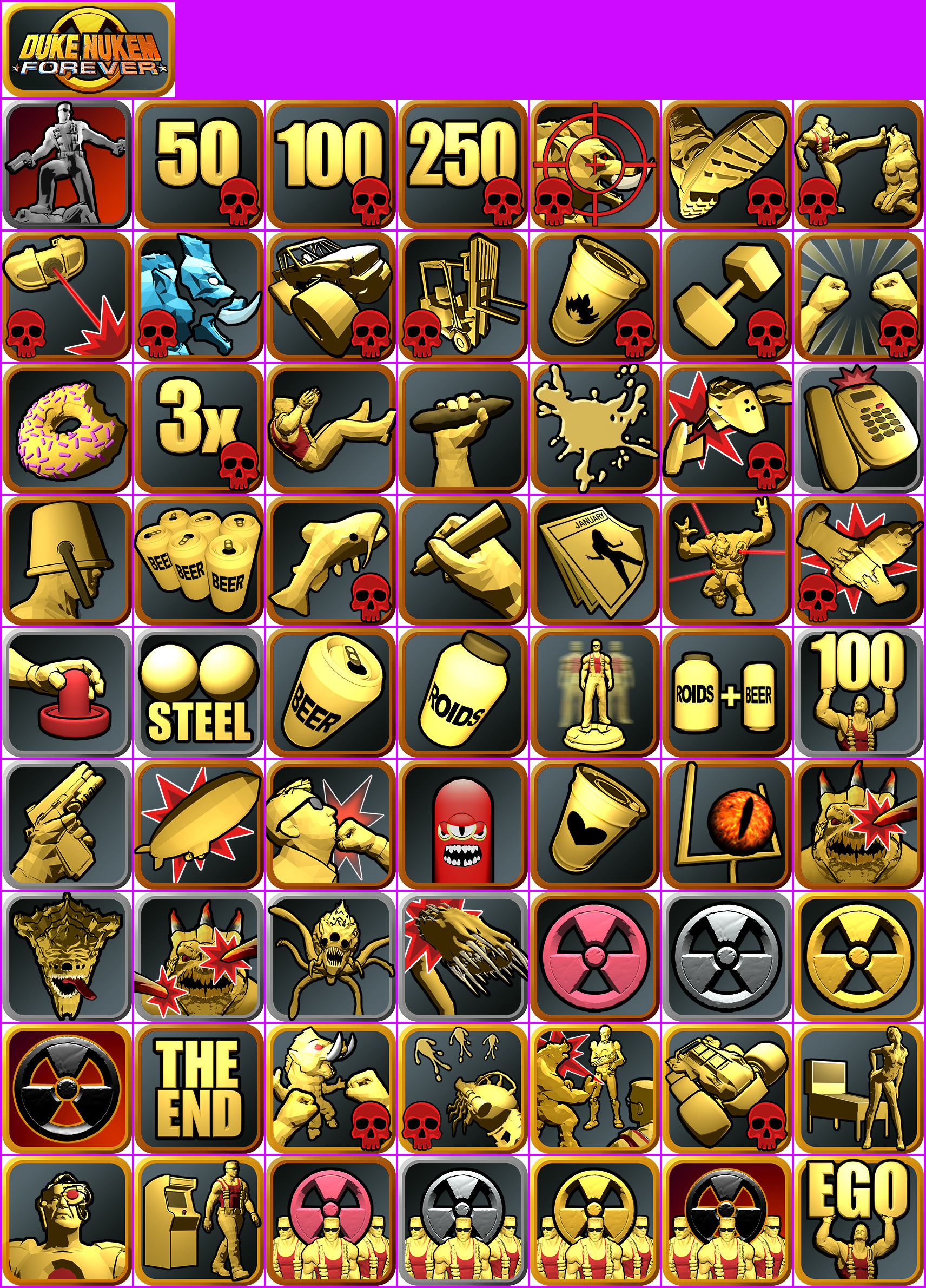 Duke Nukem Forever - Trophy Banner & Icons