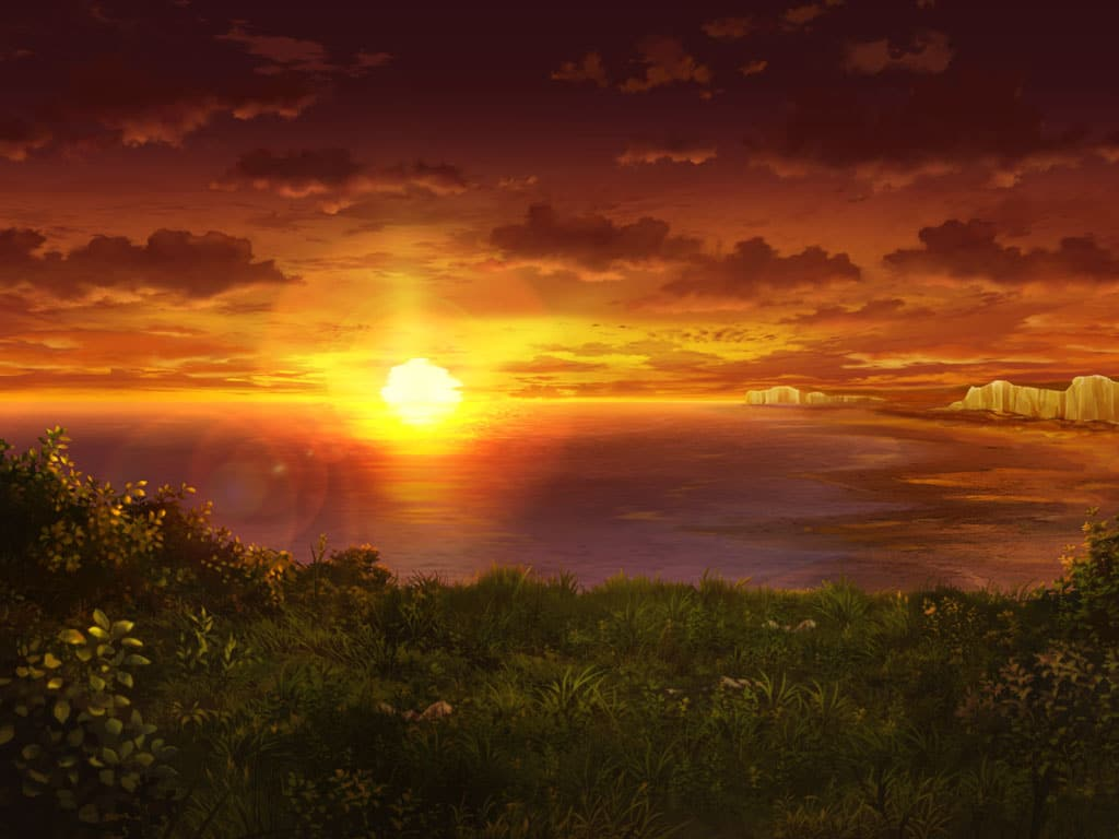 Puella Magi Madoka Magica Side Story: Magia Record - Fjord Ocean Sunset [bg_adv_62041]