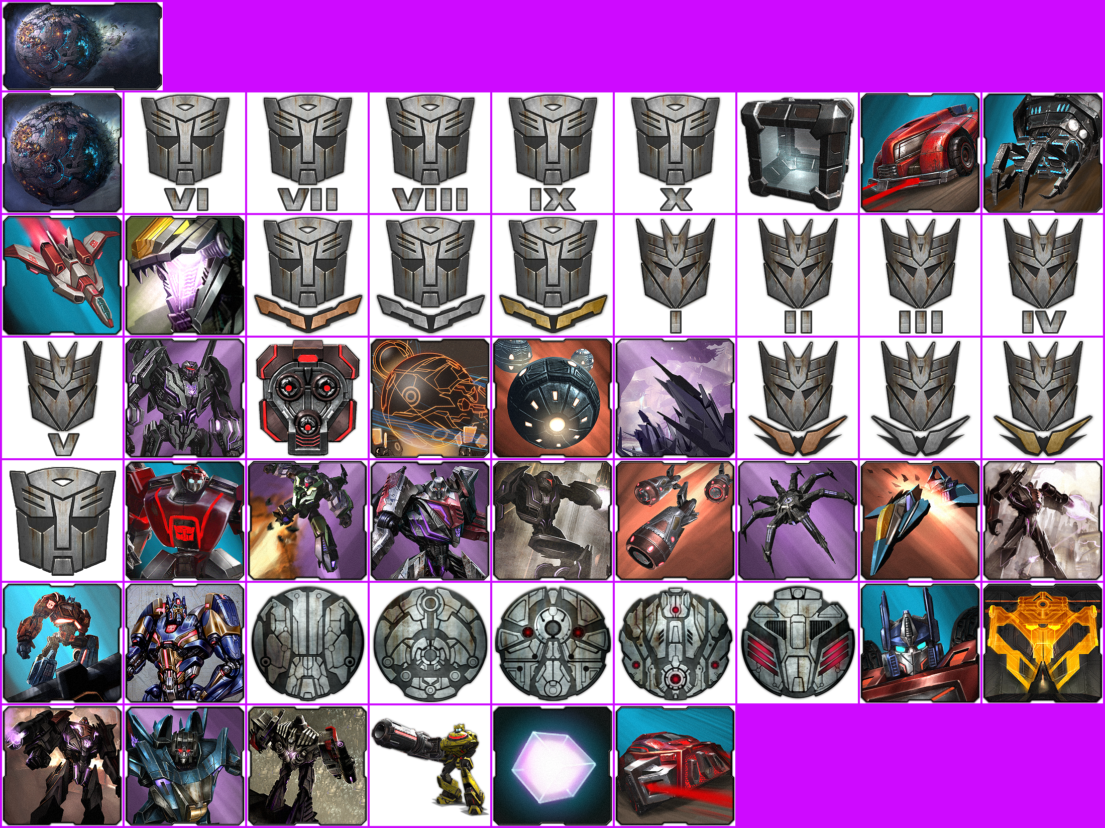 Transformers: War for Cybertron - Trophy Banner & Icons