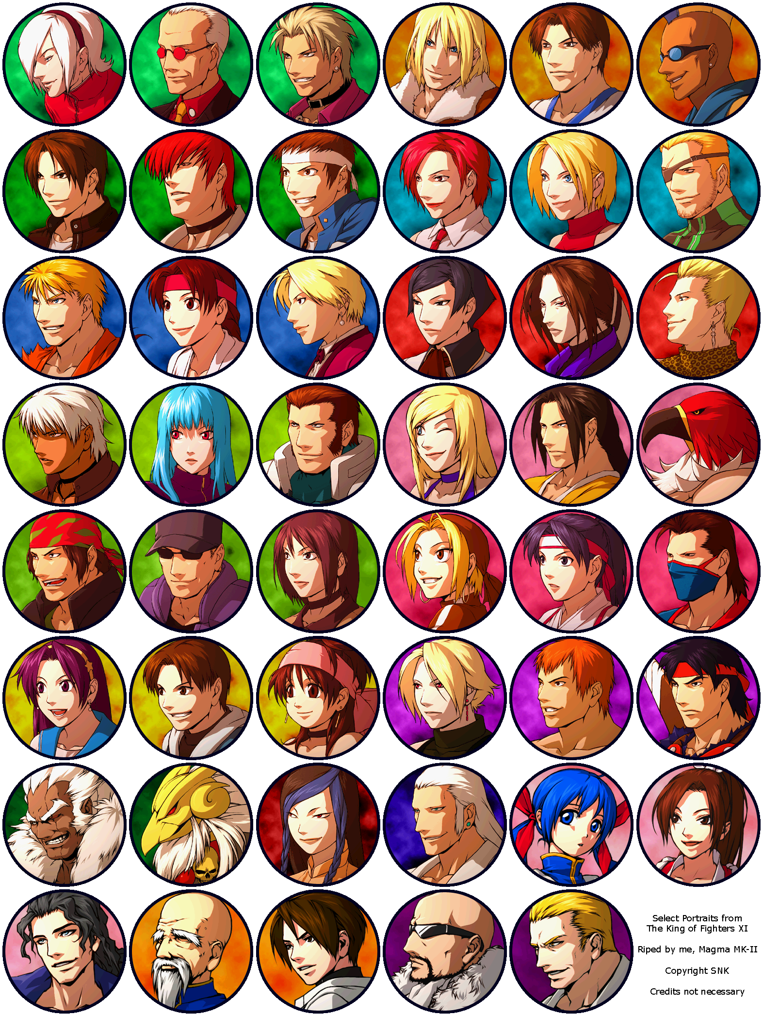 The King of Fighters XI - Select Portraits