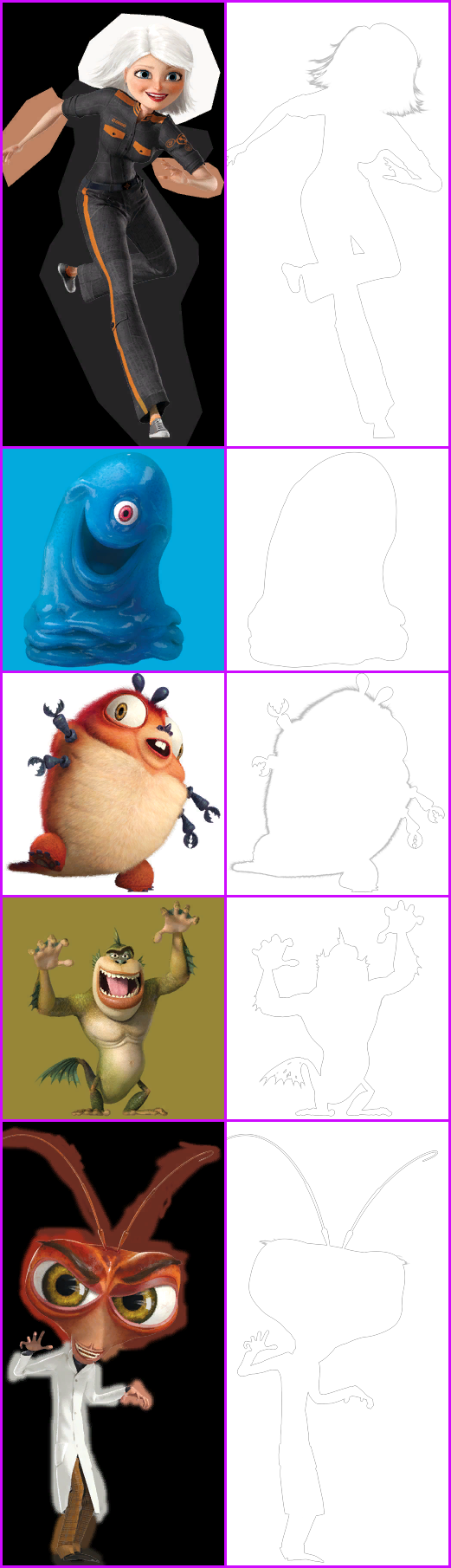 Monsters vs. Aliens - Character Portraits