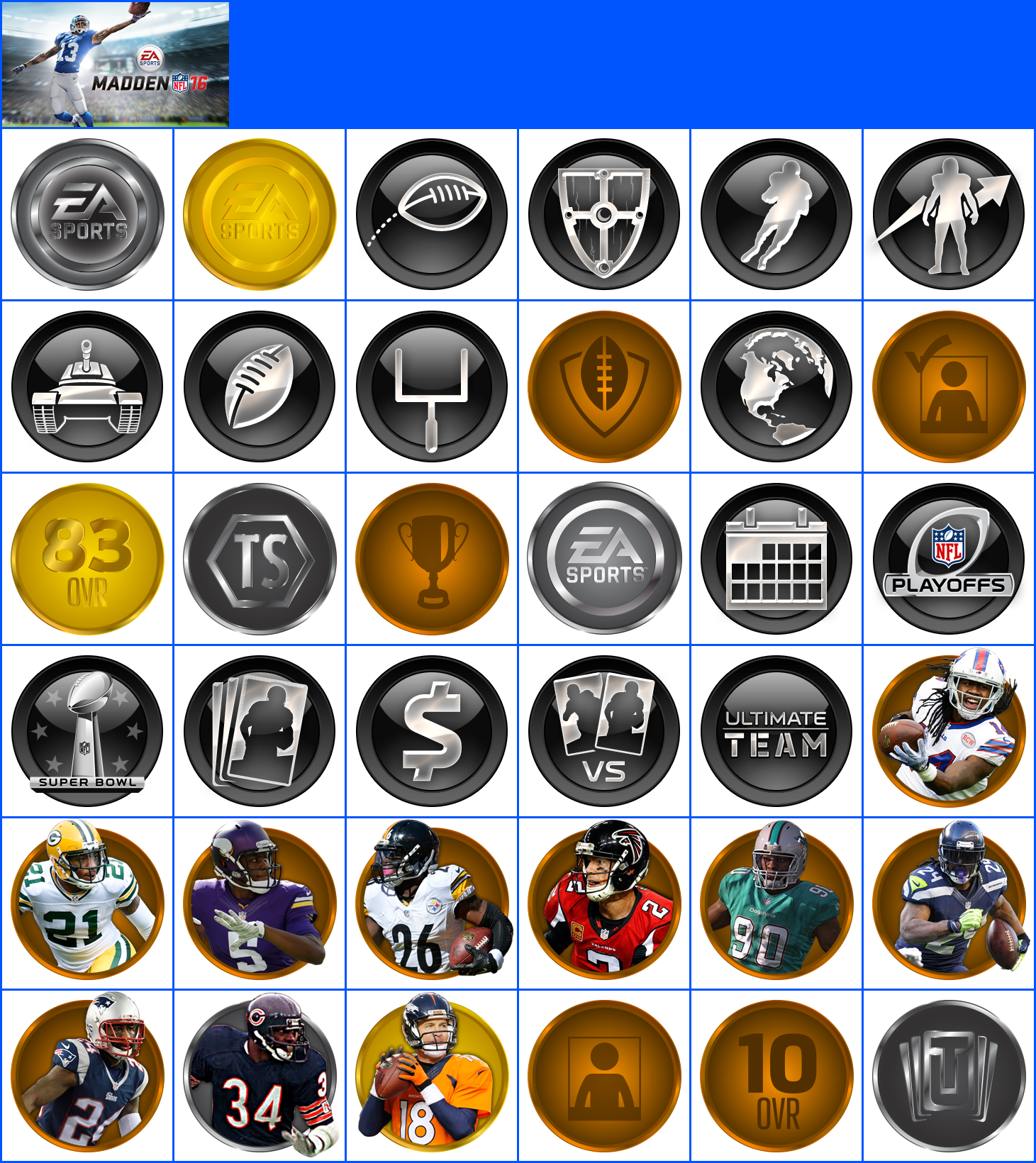 Madden NFL 16 - Trophy Banner & Icons