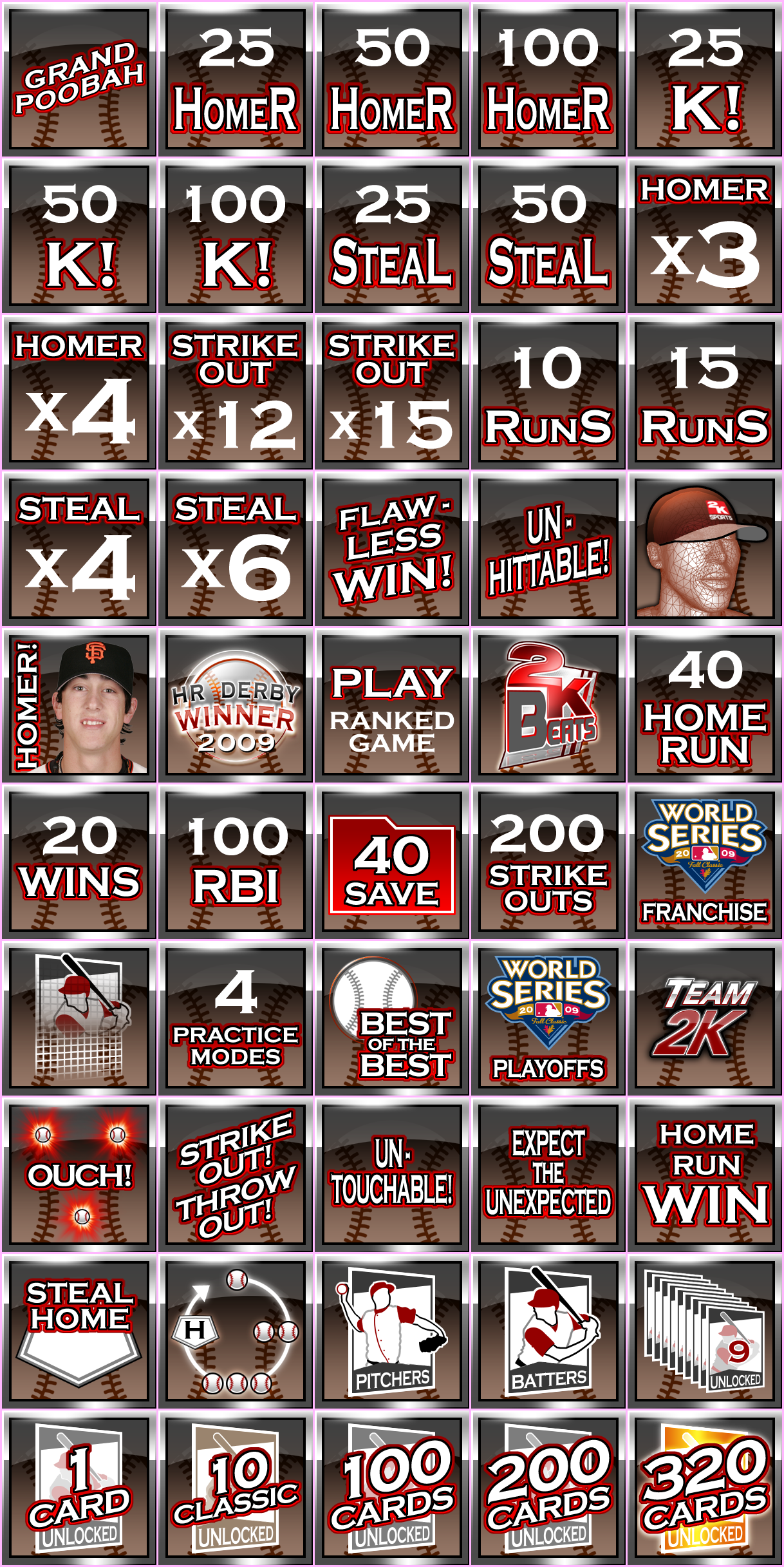 Major League Baseball 2K9 - Trophy Icons