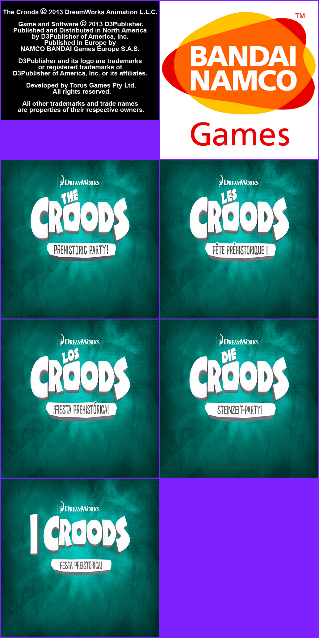 The Croods: Prehistoric Party - Copyright & Title Screens