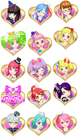 PriPara Aim! Idol ☆ Grand Prix No.1! (JPN) - Character Unlock Icons