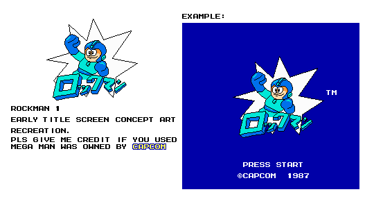 Mega Man Customs - Rock Man 1 Early Title Concept Art (Recreation)