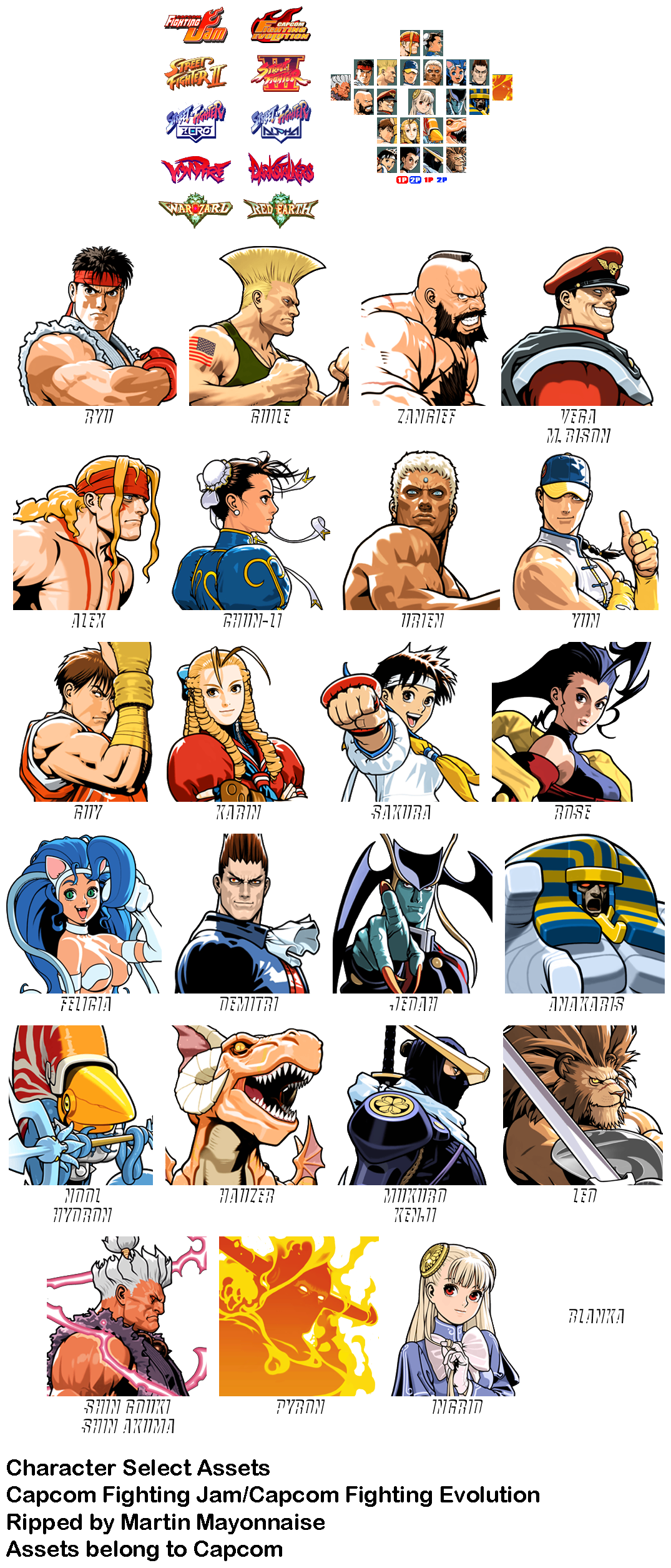 Capcom Fighting Evolution - Character Select