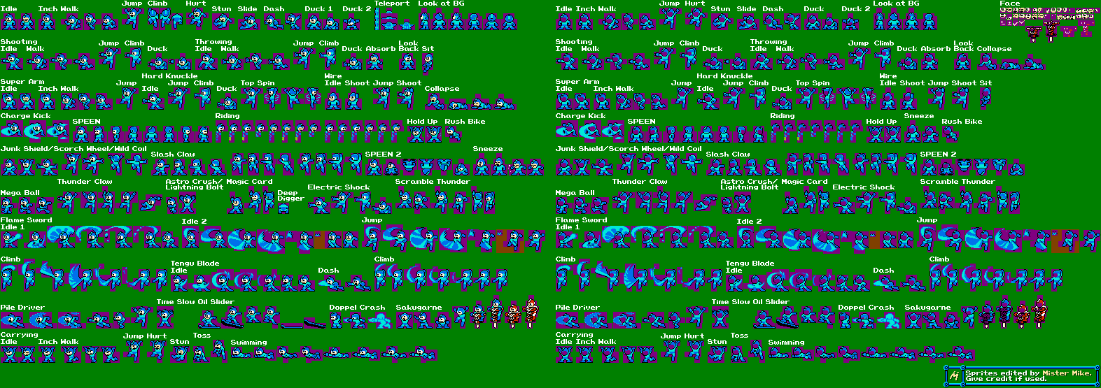 The Spriters Resource - Full Sheet View - Mega Man Customs - Mega Man ...