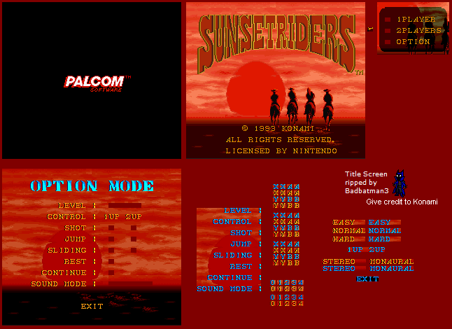 Sunset Riders - Title Screen