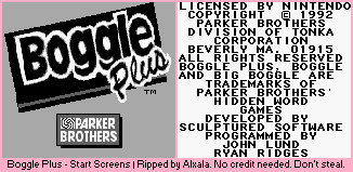 Boggle Plus - Start Screens