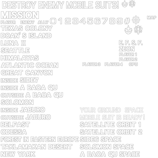 Mobile Suit Gundam: Federation Vs. Zeon - Arcade Text