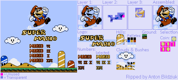 4-in-1 Super Mario (Bootleg) - Game Selection Screen