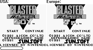 Blaster Master Boy / Blaster Master Jr. - Title Screen