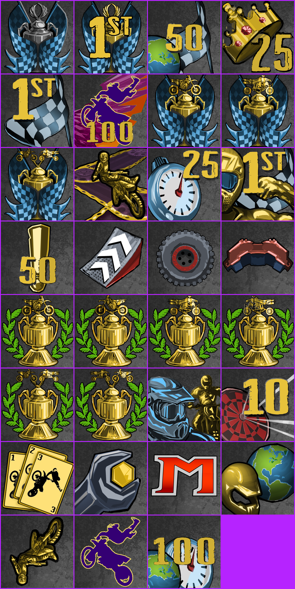 MX vs. ATV Supercross - Trophy Icons