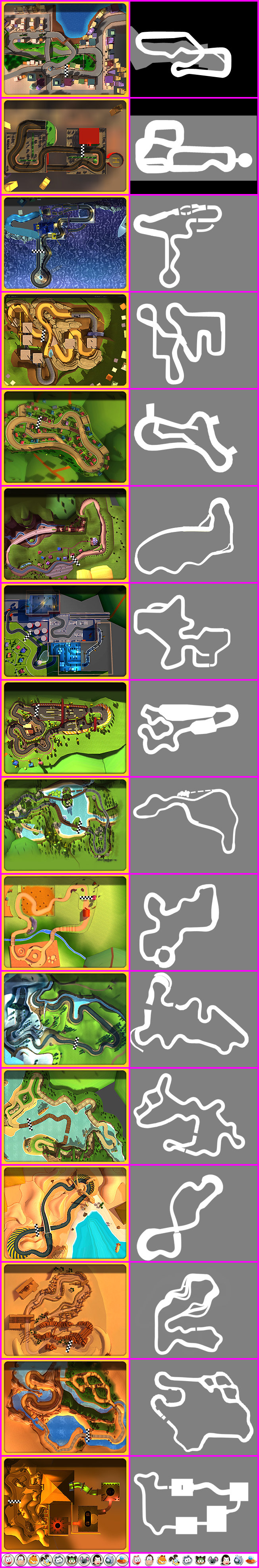 Garfield Kart - Course Minimaps