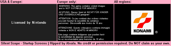 Silent Scope - Startup Screens