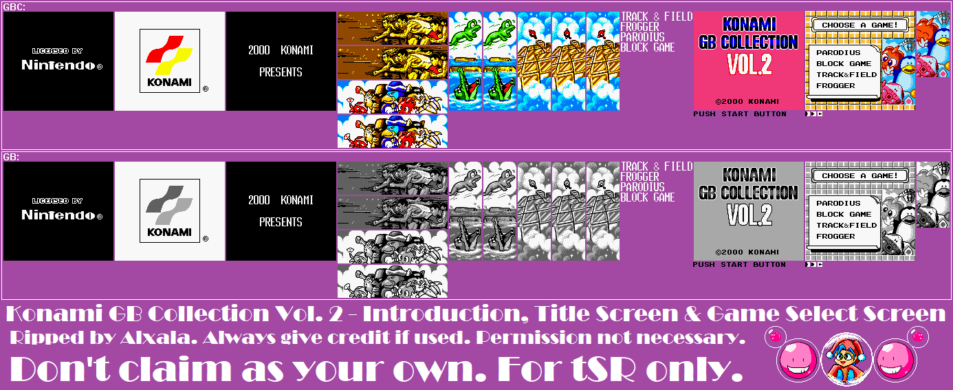 Konami GB Collection Vol. 2 - Introduction, Title Screen & Game Select Screen