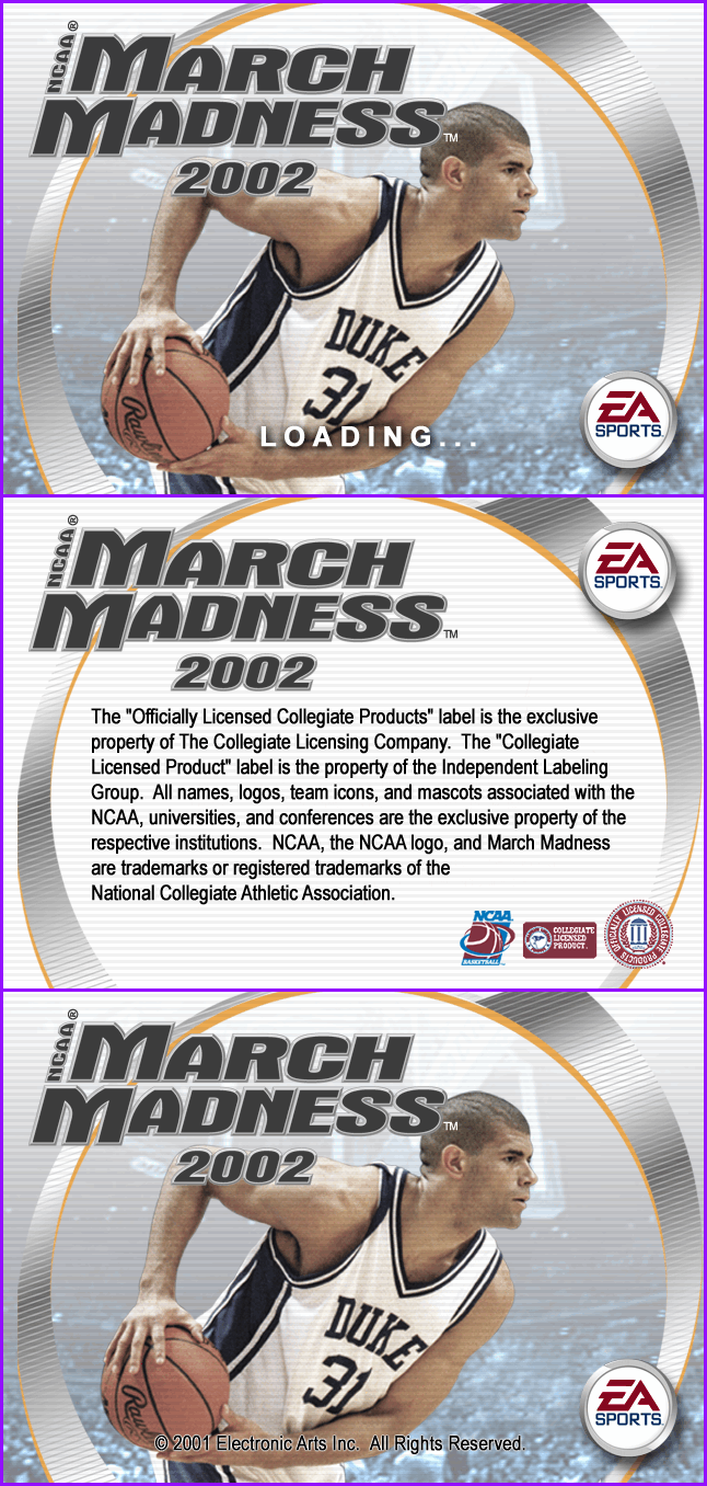 NCAA March Madness 2002 - Copyright & Title Screens